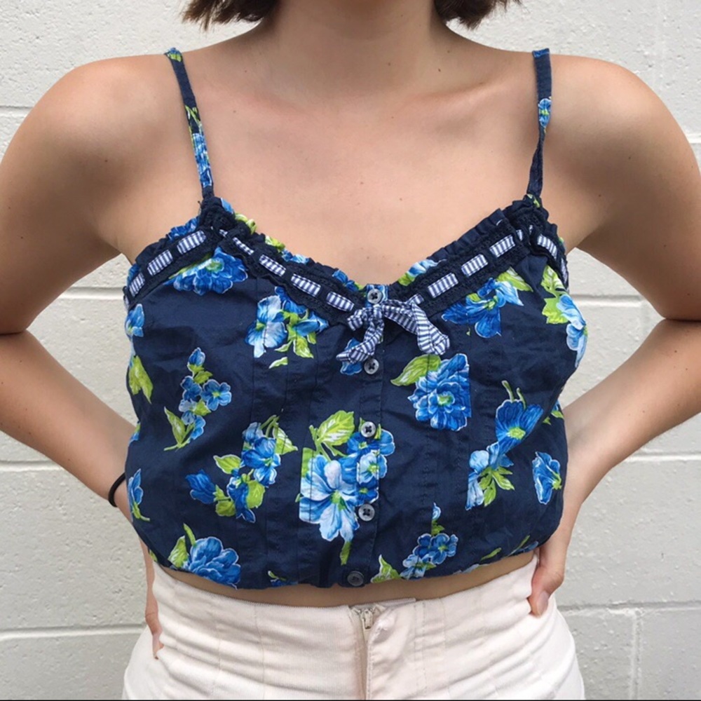 Blue floral tank